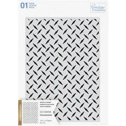 COUTURE CREATIONS - Acrylic background Stamp. "Checkerplate". 5 x7in CO728408